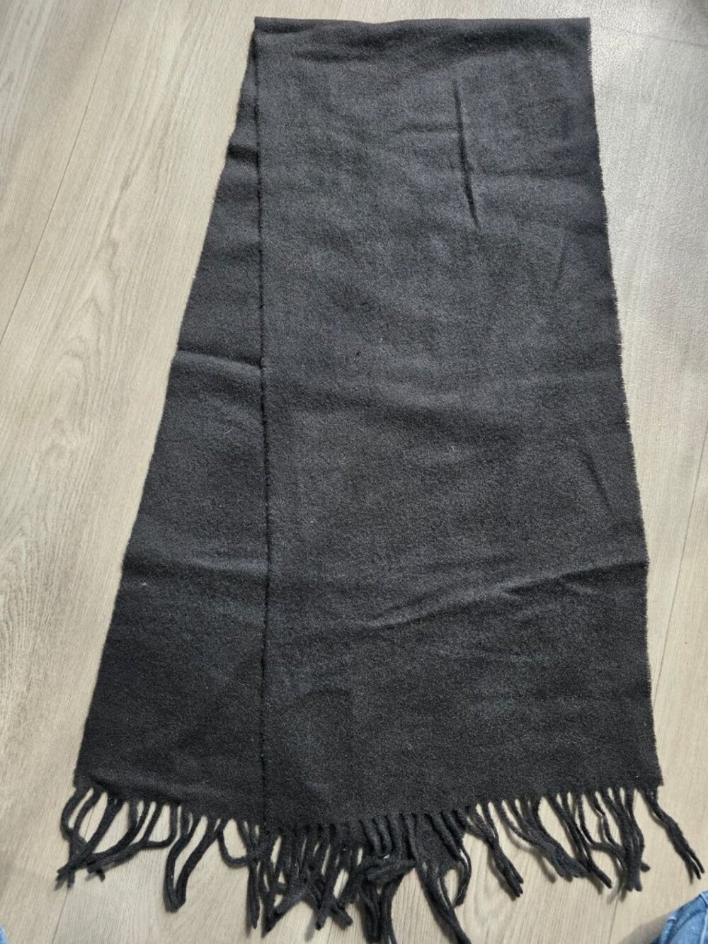 Mackintosh Elgin Black Lambswool Scarf 12" X 60" With Fringe Made In Scotland